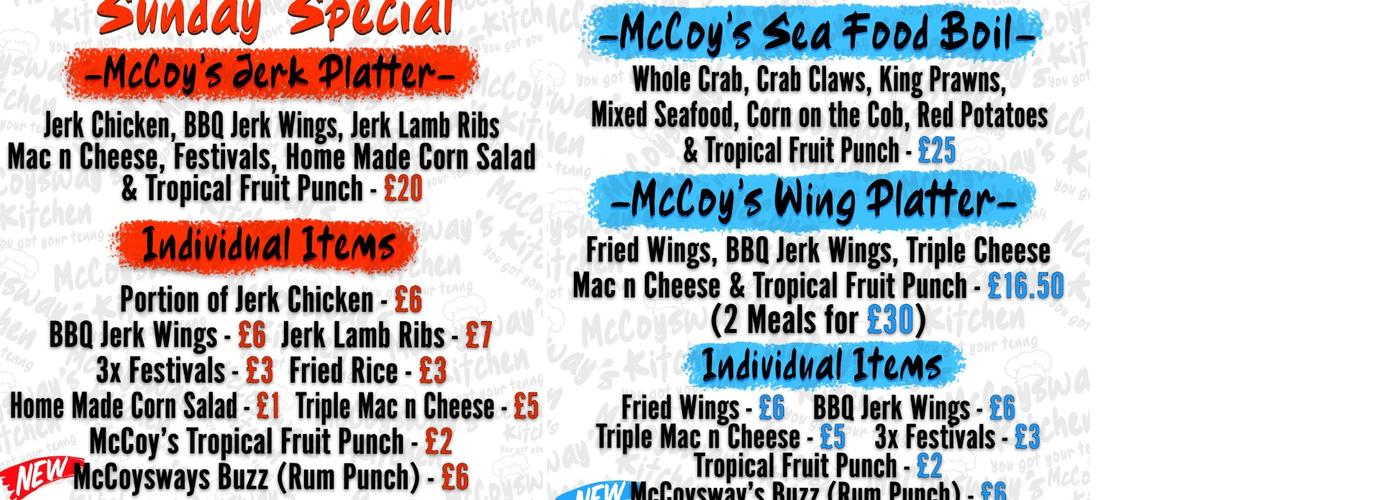 MccoySways Kitchen Menu