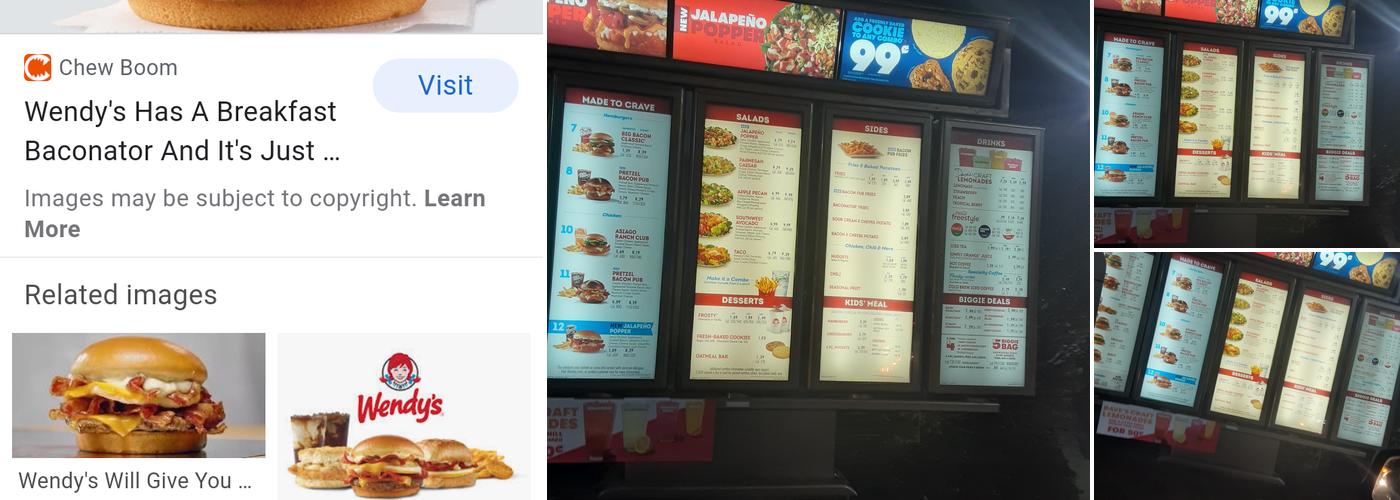 Wendy's Menu