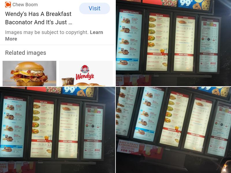 Wendy's Menu