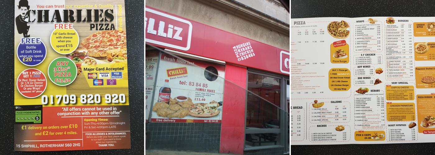 Charlies Pizza Menu