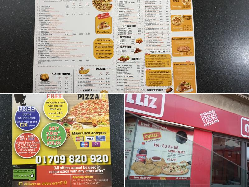 Charlies Pizza Menu