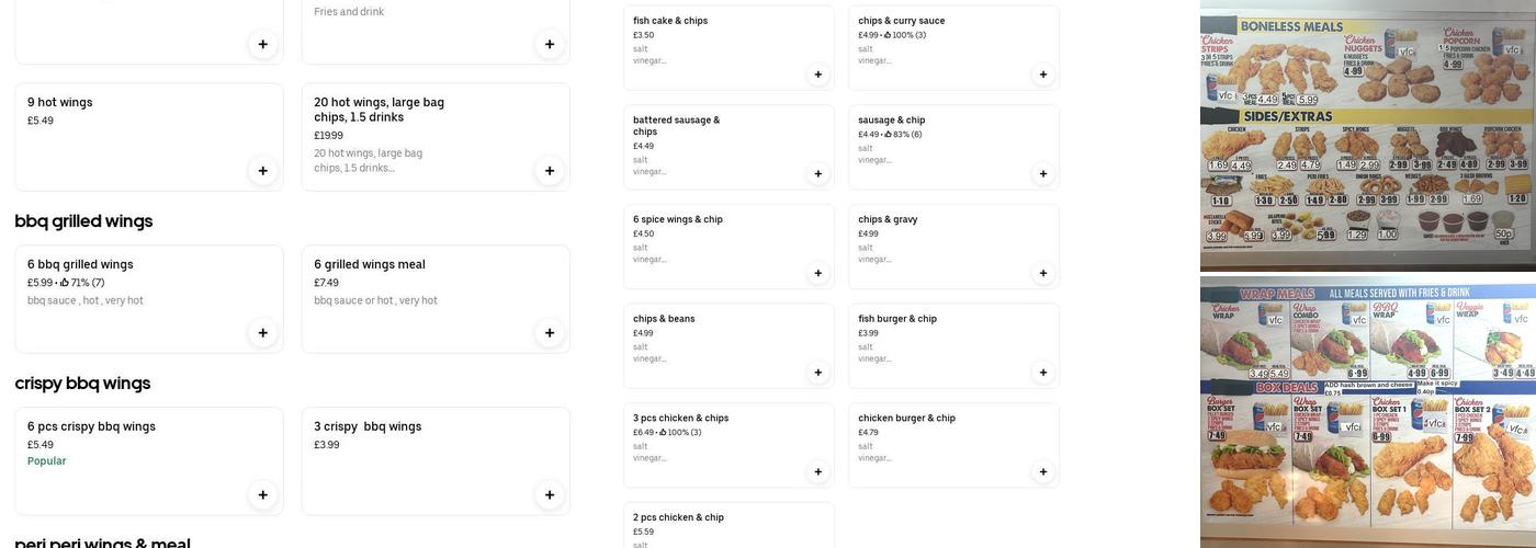 Valley Fried Chicken Menu