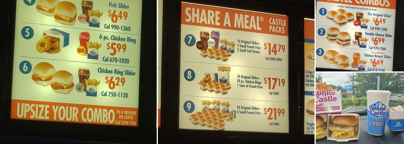 White Castle Menu