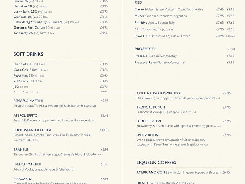 Ego at The Hollybush, Stockton Brook Menu