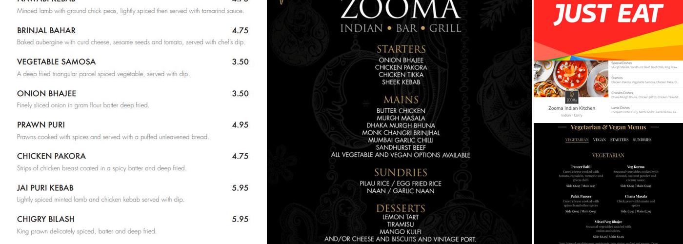 Zooma Menu