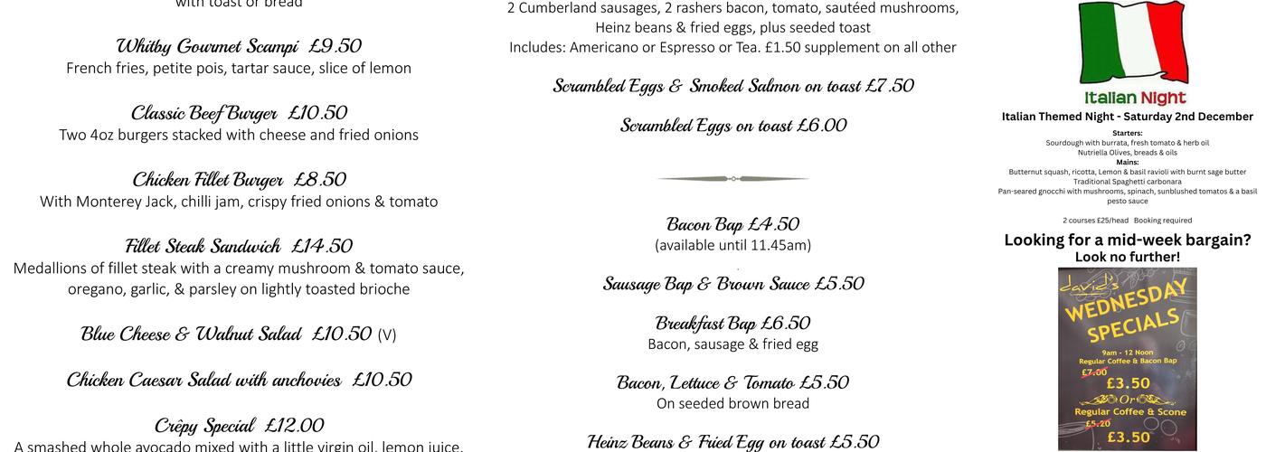 David's of Sudbury Menu