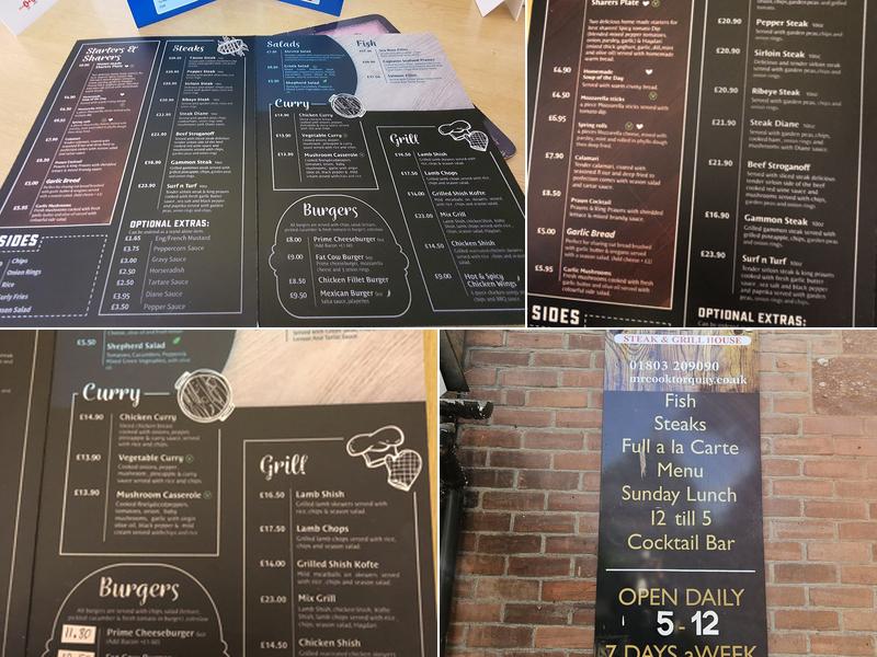 Mr Cook Steak & Grill House Menu