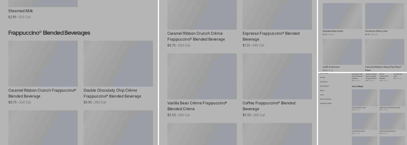 Starbucks Coffee Company Menu