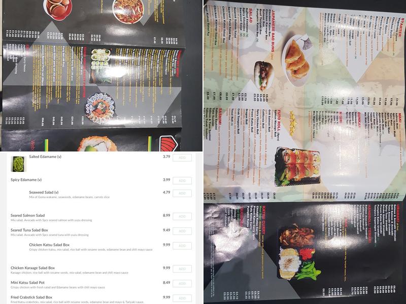 Glorious Sushi & Bento Menu