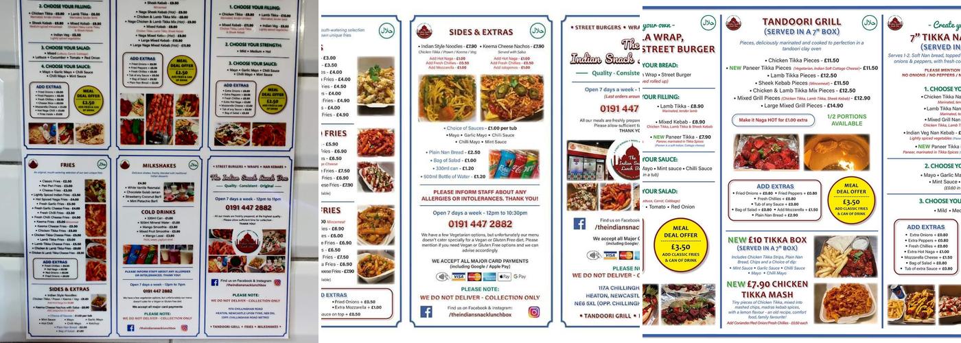 The Indian Snack Lunch Box Menu