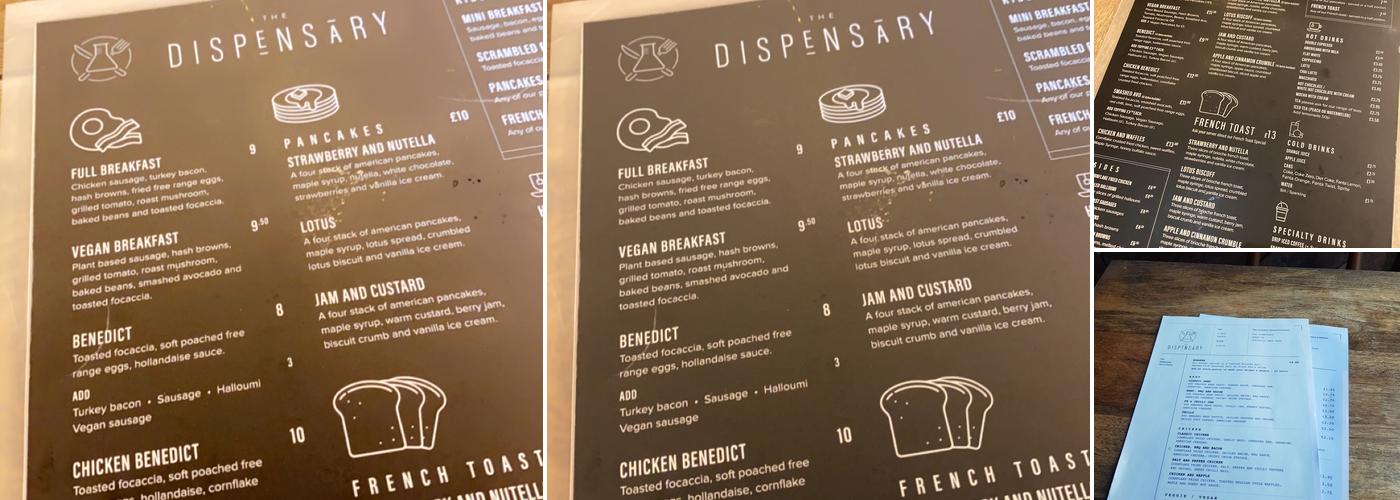 The Dispensary Coffee House + Eatery Menu