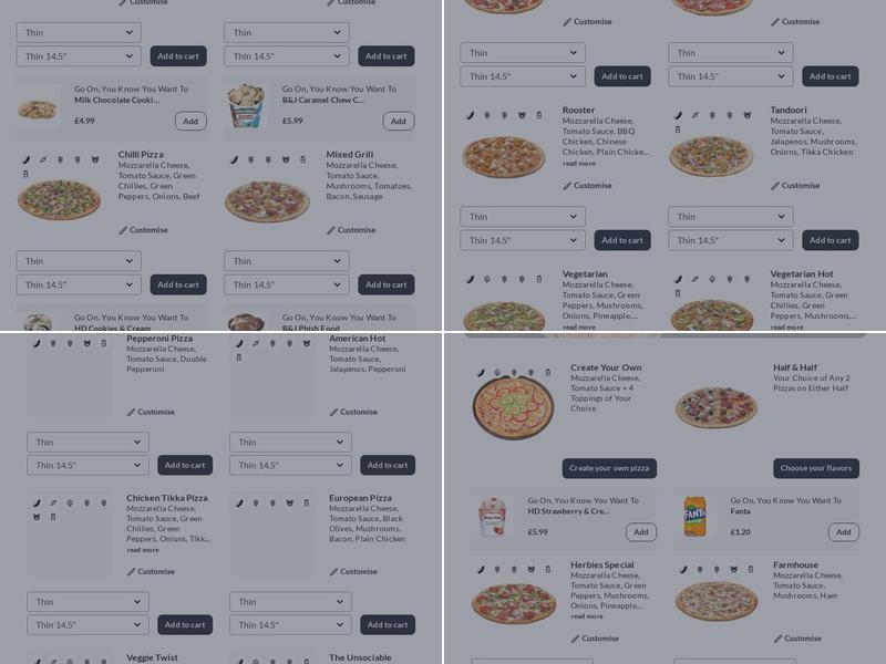 Herbies Pizza Staines Menu