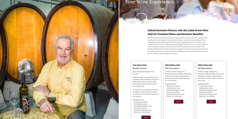 Latah Creek Wine Cellars Menu