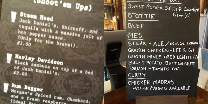 Cumberland Arms Tynemouth Menu