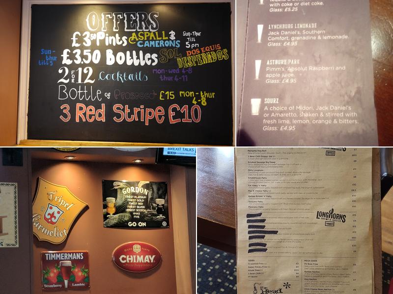 The Head of Steam Tynemouth Menu