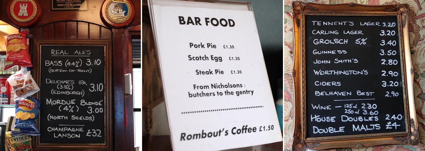 Tynemouth Lodge Hotel Menu