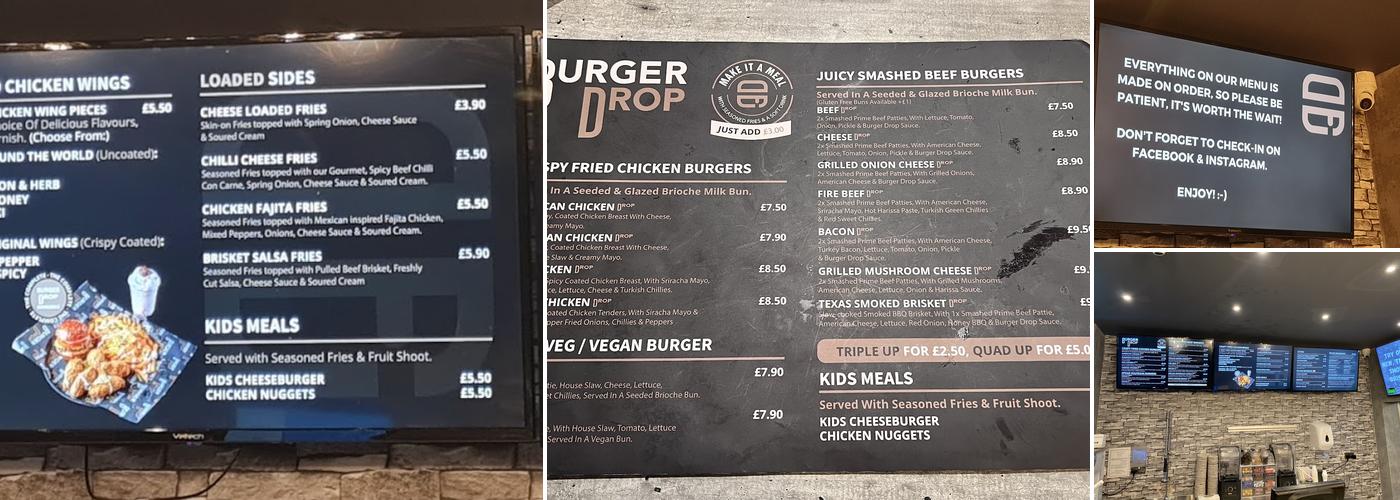 Burger Drop Menu