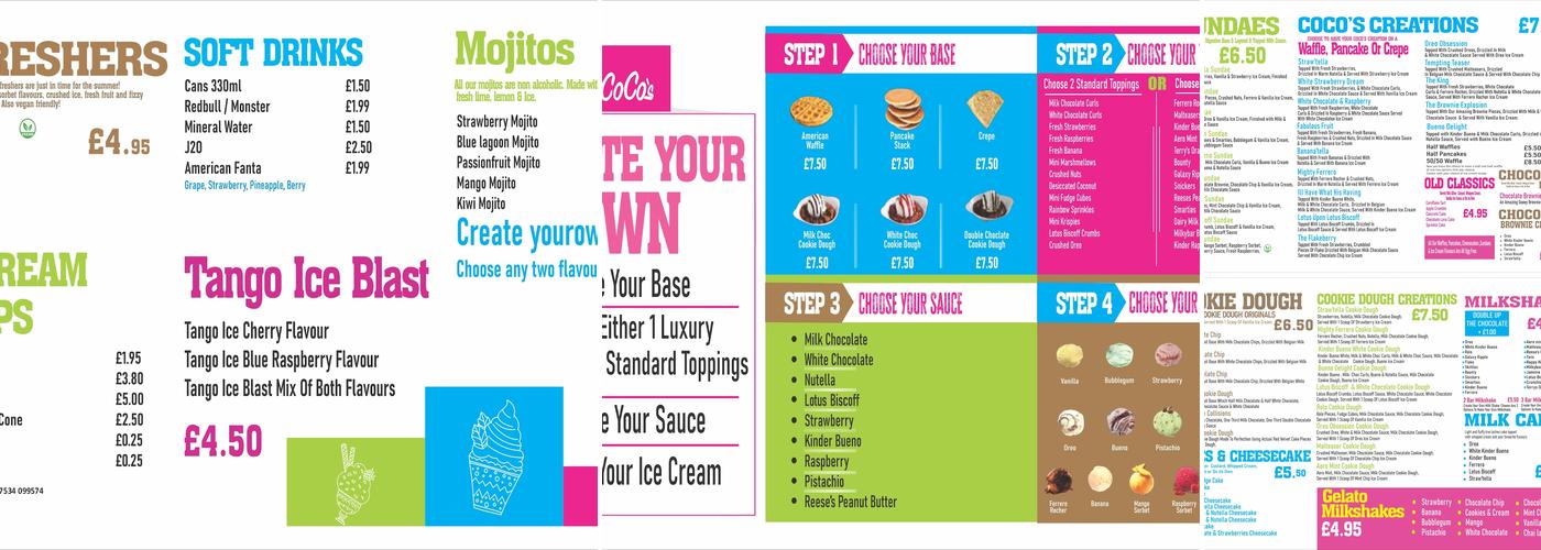 Coco's Dessert Factory Menu