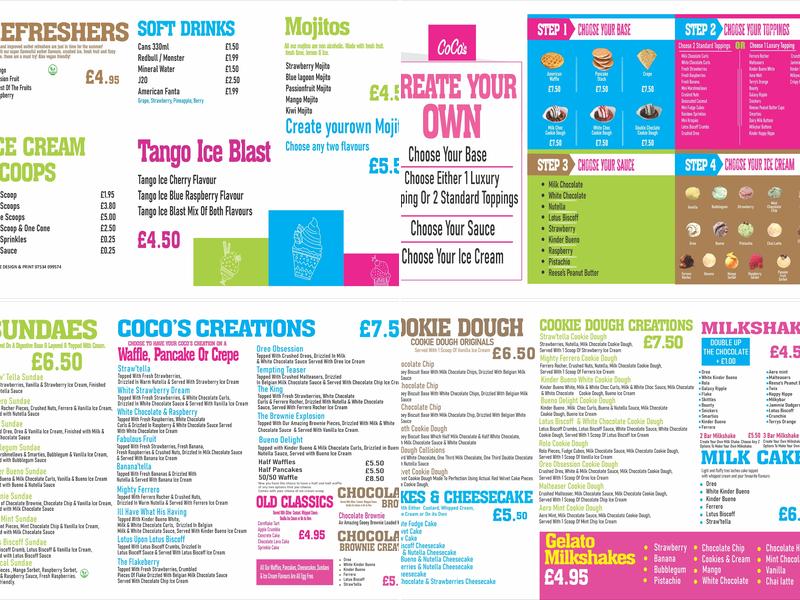 Coco's Dessert Factory Menu