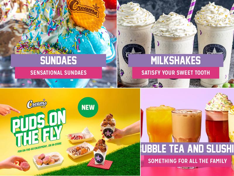 Creams Cafe Walsall Menu