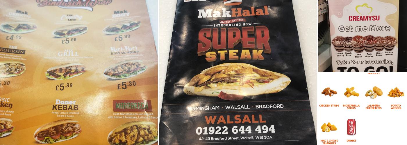 MakHalal Walsall Menu