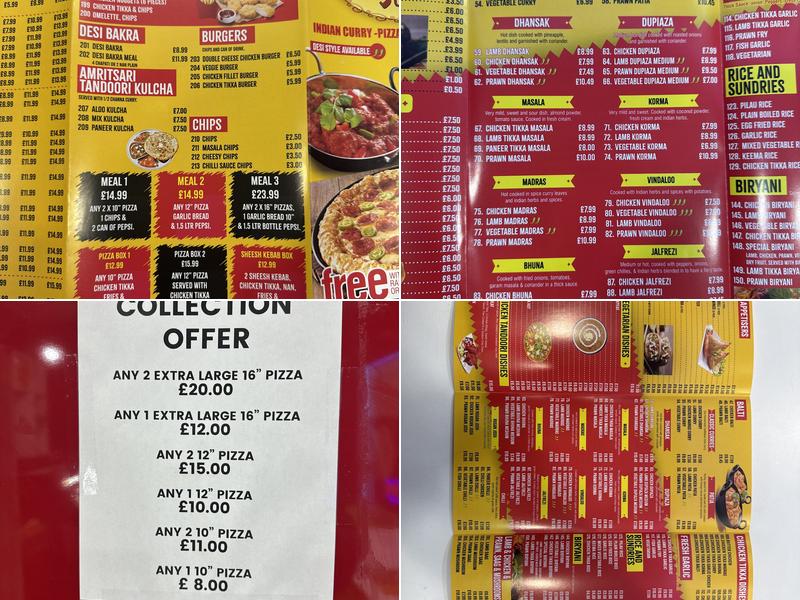 NEW PUNJABI JUNCTION (INDIAN CURRY & PIZZAS) BILSTON Menu