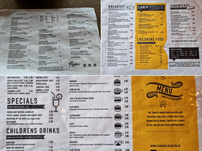 Flinders Coffee Menu