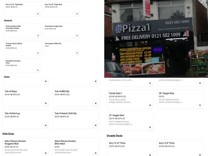 Pizza 1 Menu