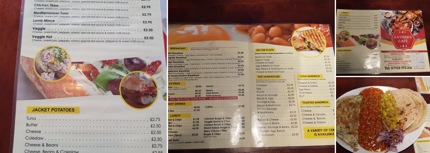 Rayhan's Cafe Menu