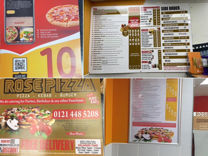 ROSE PIZZA Menu
