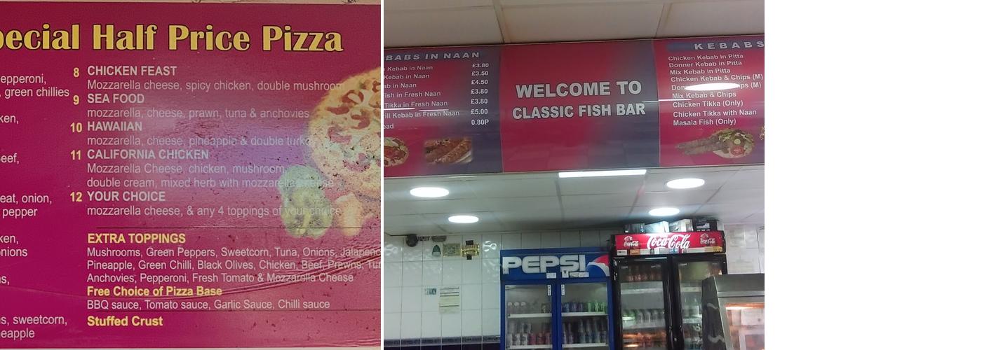 Classic Fish Bar Menu