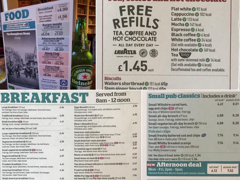 The Humphrey Bean - JD Wetherspoon Menu
