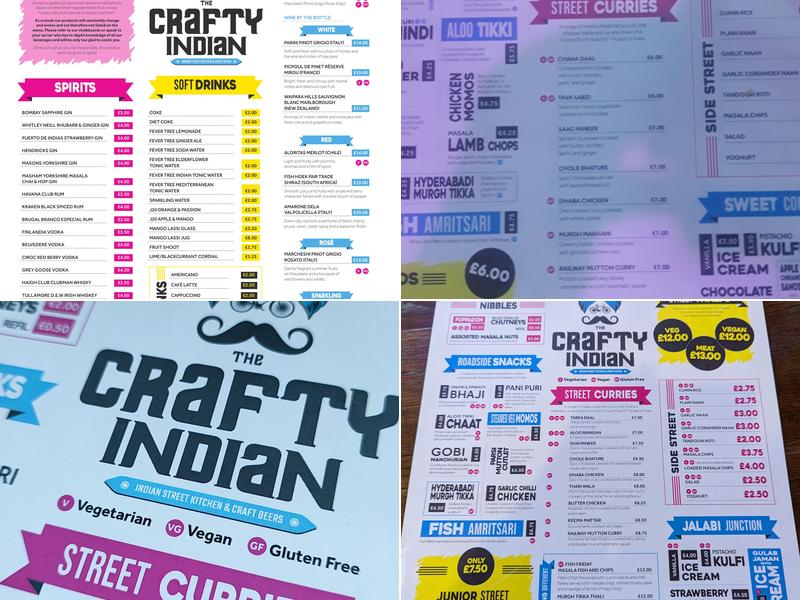 The Crafty Indian Menu