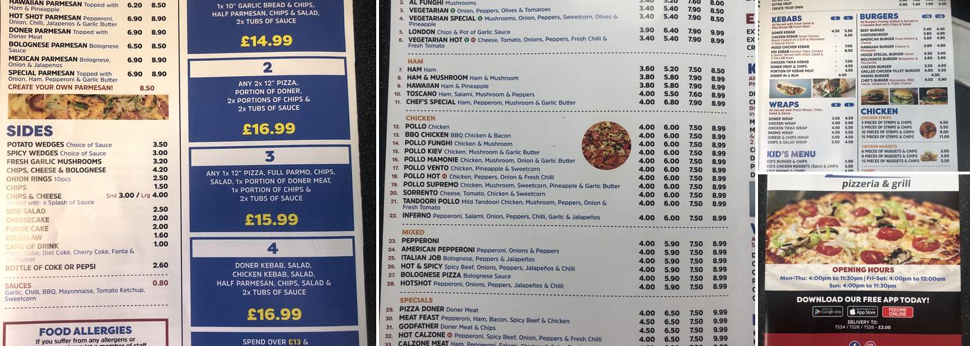 Siciliano Express Pizzeria & Grill Menu