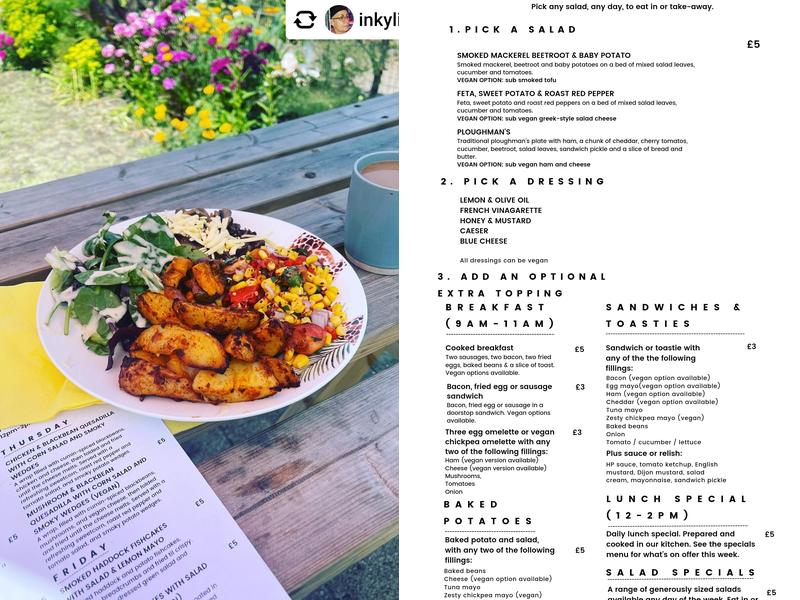 The Sunflower Cafe Menu