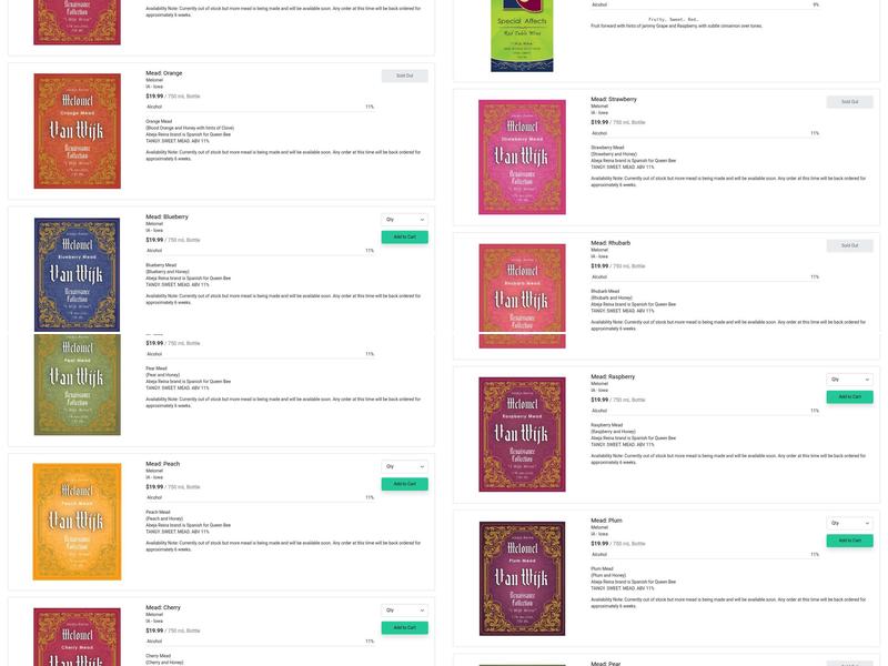 Van Wijk Winery Menu