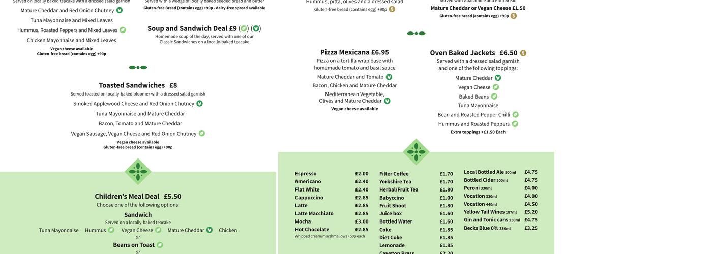 Hebden Bridge Town Hall Café Menu