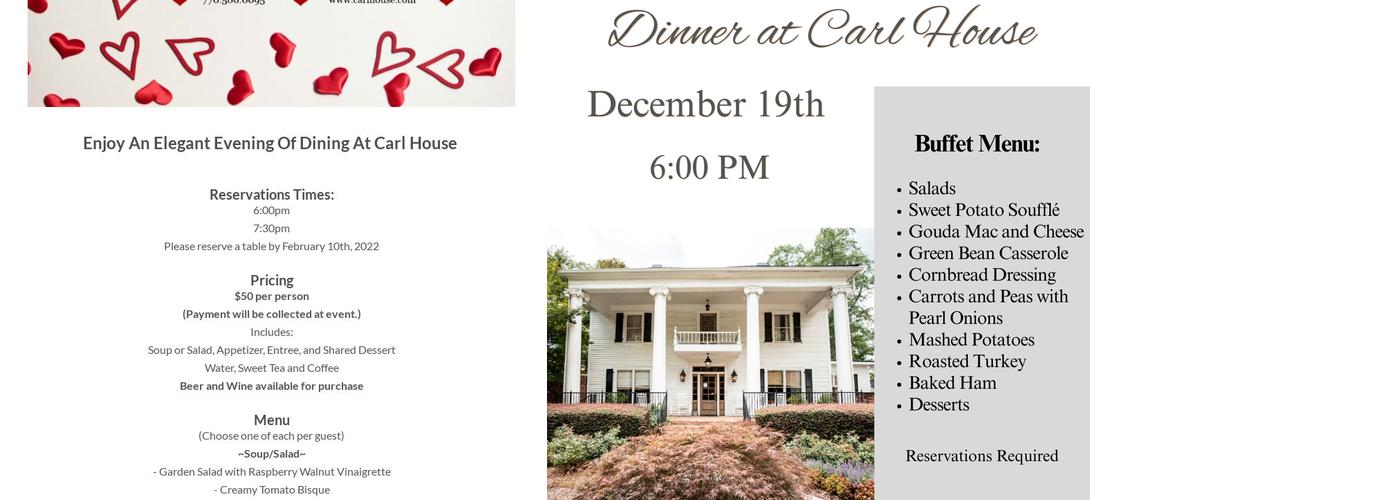 Carl House Menu
