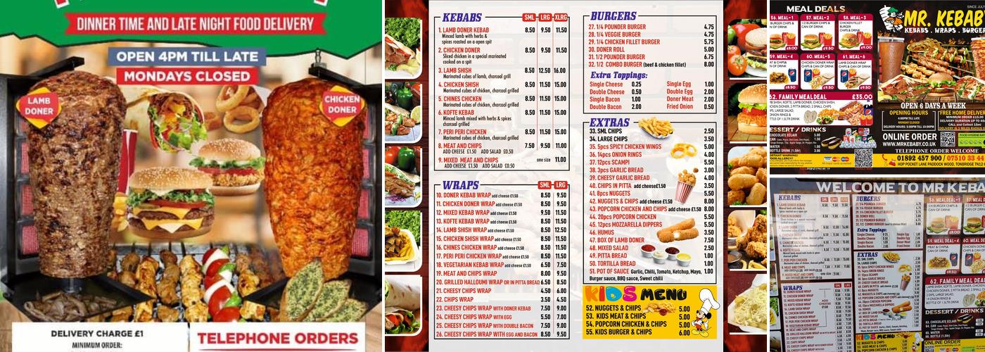 Mr Kebaby Menu