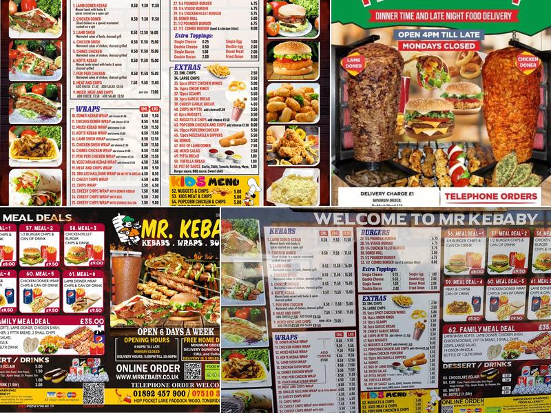 Mr Kebaby Menu
