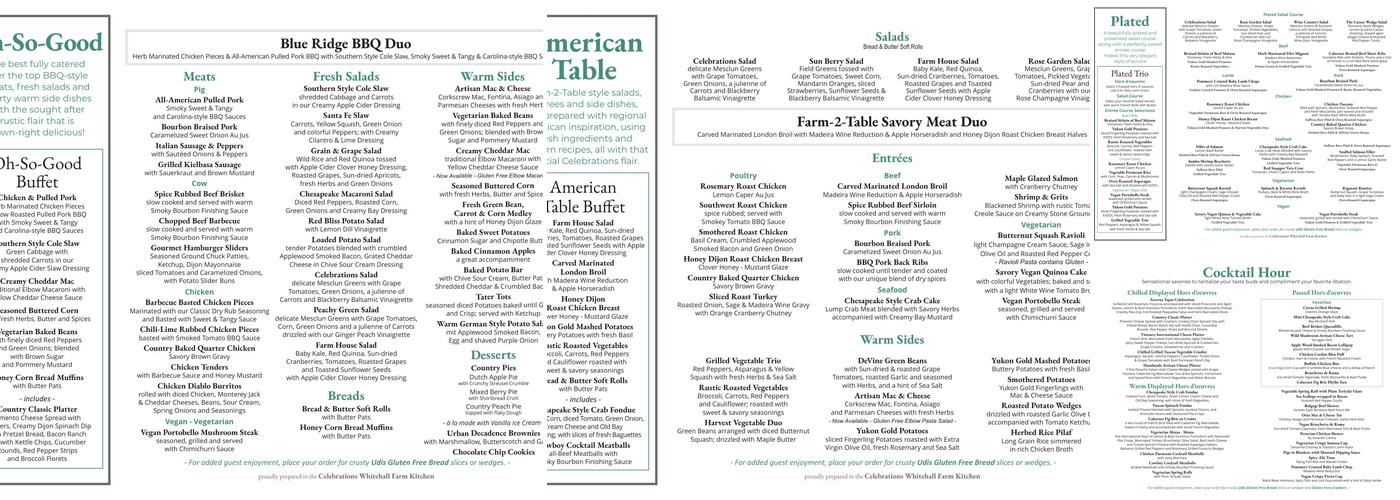 Whitehall Estate Menu