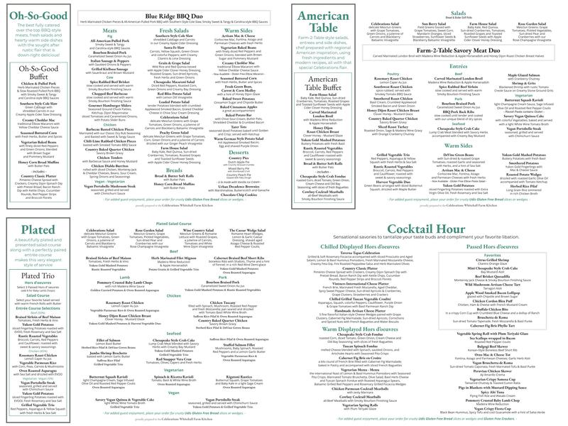 Whitehall Estate Menu