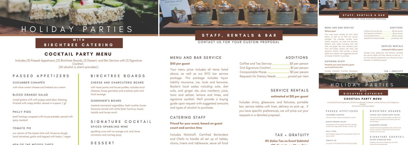 Birchtree Catering Menu