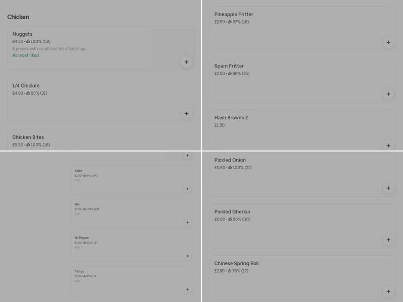 Isleworth Fish Bar Menu