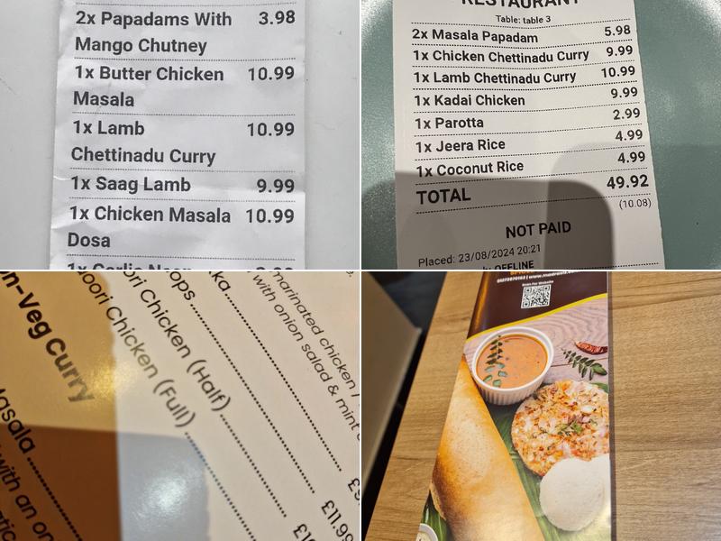 MADRASI'S Taste of South India Menu