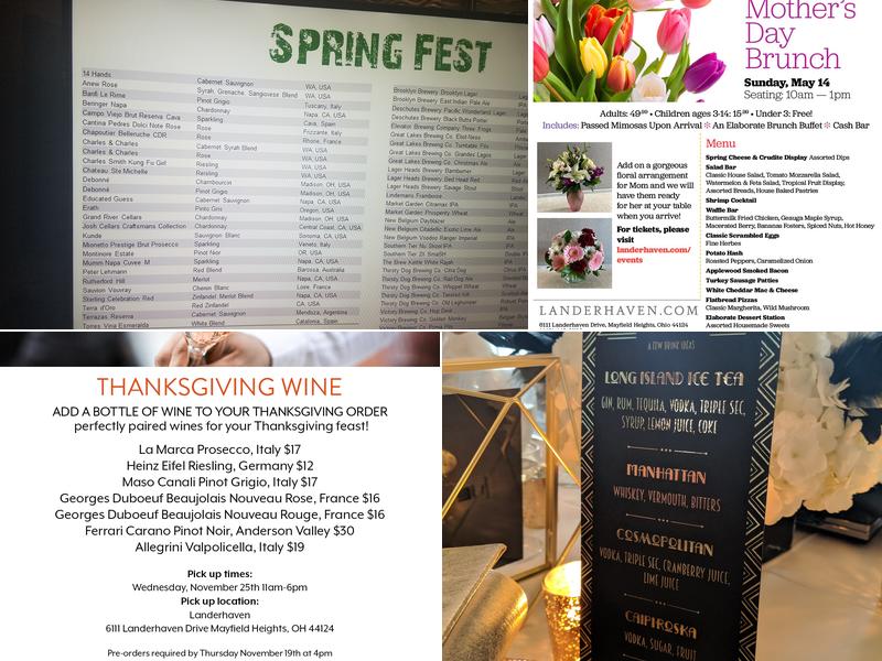 Landerhaven Menu