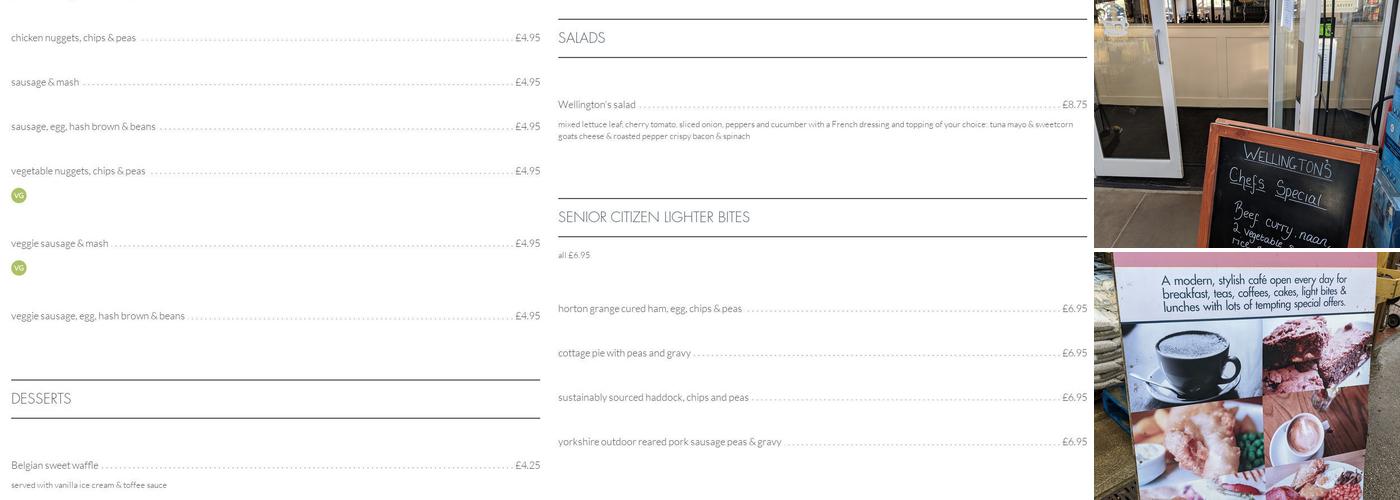 Wellington's Cafe and Bistro Menu