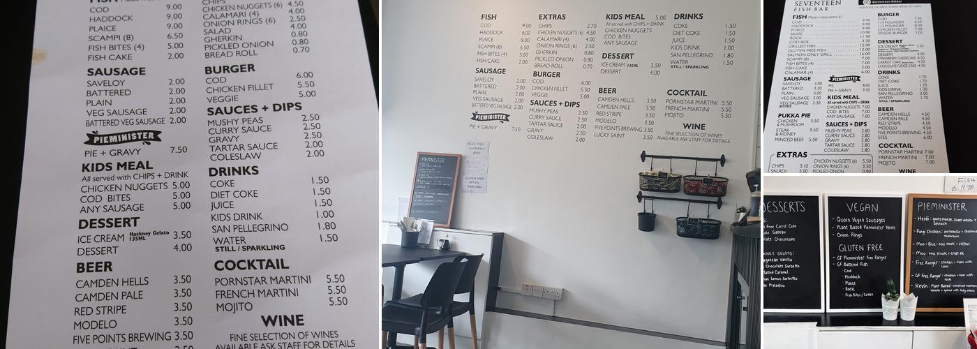 Seventeen fish bar Menu