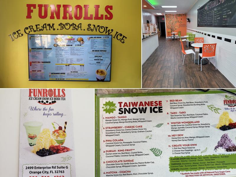 Funrolls Ice Cream & Boba Menu