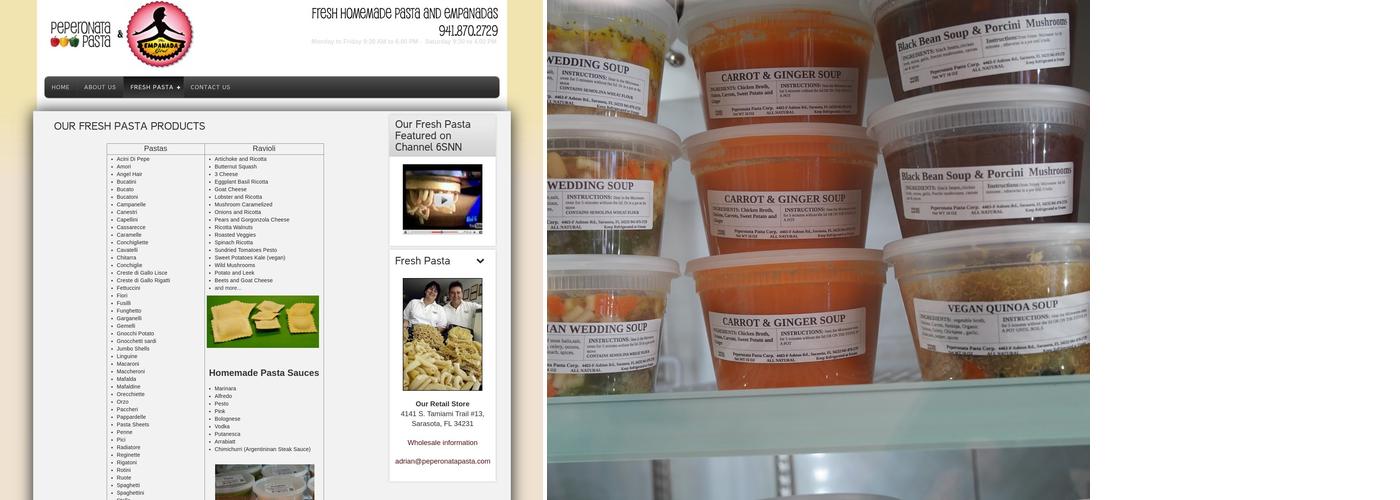 Peperonata Pasta and Empanadas Menu